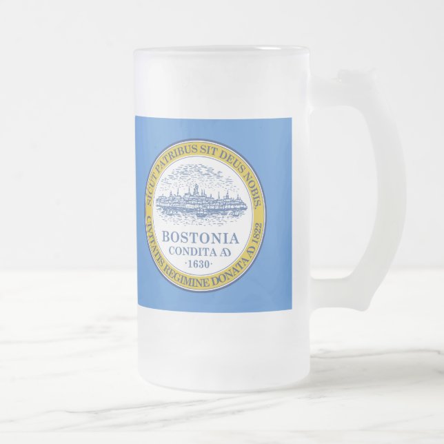 Chope Givrée Drapeau de Boston, Massachusetts Bière en verre dé (Droit)