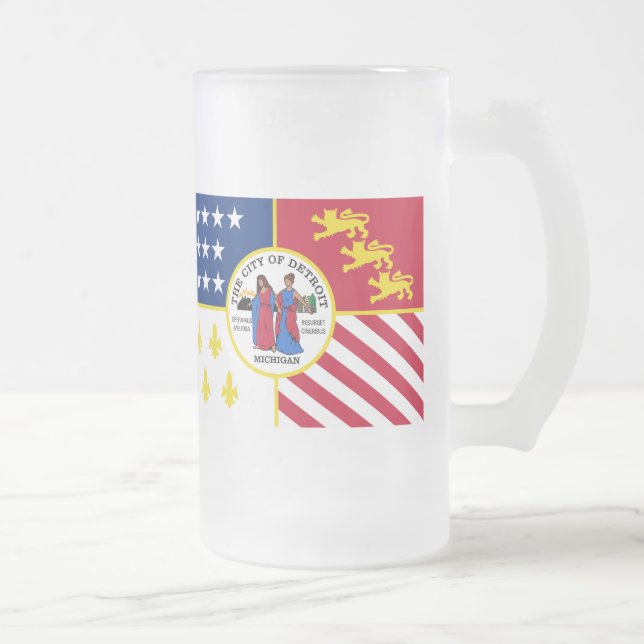 Chope Givrée Drapeau de Detroit, Michigan Gelée de bière en ver (Droit)
