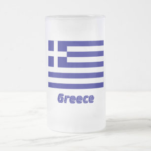 Chope Givrée Drapeau de la Grèce avec le nom