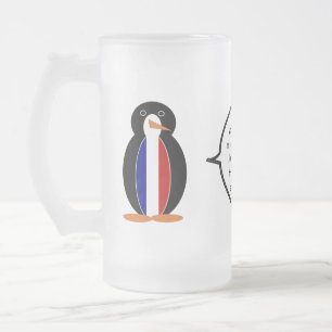 Chope Givrée Drapeau français Faune Manchot personnaliser Cadea