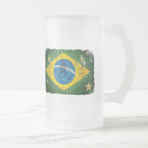 Chope Givrée Drapeau grunge du Brésil pour des Brésiliens dan