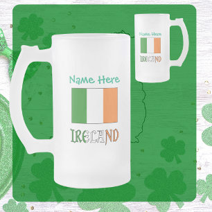 Chope Givrée Drapeau Irlandais Irlande Personnalisation Verte 