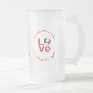 Chope Givrée Drapeau LOVE rouge mexicain personnalisé
