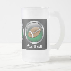 Chope Givrée Eat Sleep Football : Vert : Vapeur de bière congel