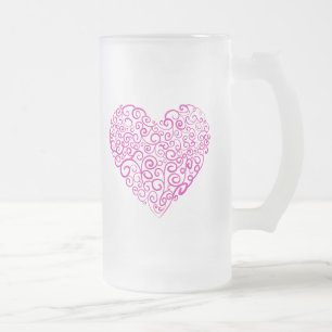 Chope Givrée Écriture spirale coeur rose pour la Saint Valentin