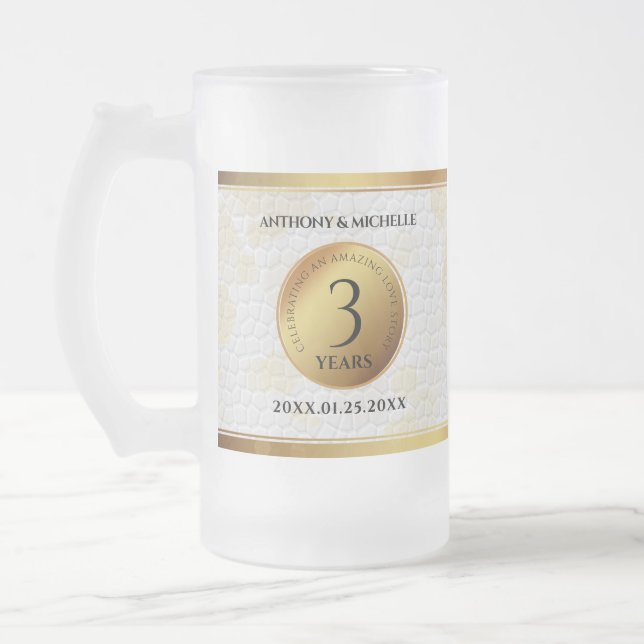 Chope Givrée Élégant 3ème anniversaire de Mariage en cuir (Gauche)