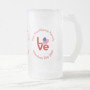 Chope Givrée États-Unis Amérique Drapeau Red Love Personnalisé