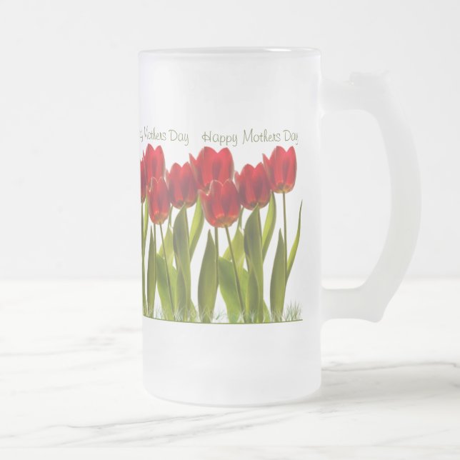 Chope Givrée Fête des mères - Rangée de tulipes de printemps ro (Droit)