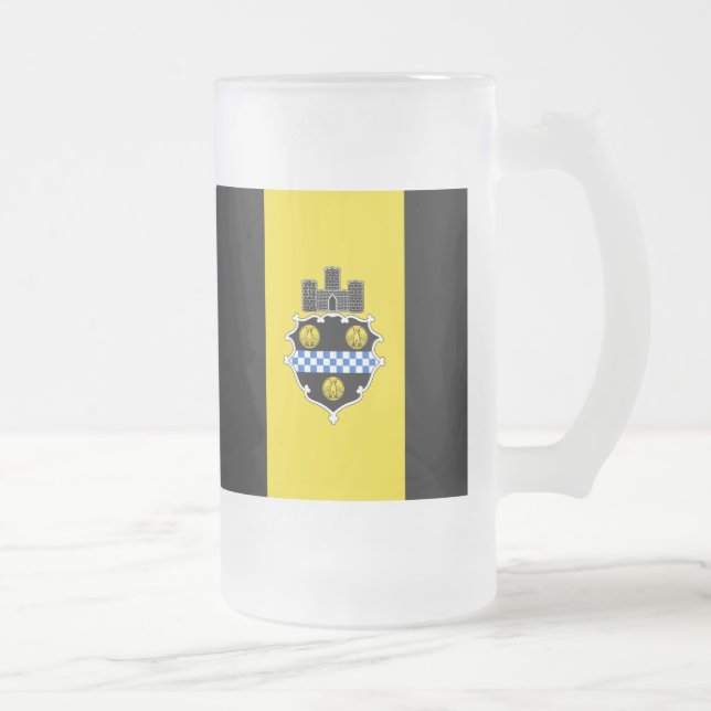 Chope Givrée Flag of Pittsburgh, Pennsylvania Frosted Glass Bee (Droit)