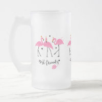 Flamants roses mignons Vecteur Premium