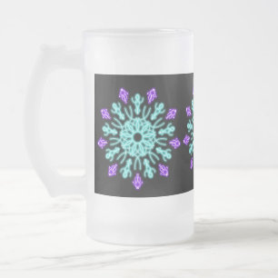 Chope Givrée Fleur de néon pourpre et turquose