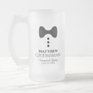 Chope Givrée Fun Groomsman Cravate noire Tuxedo Frosted Beer Mu
