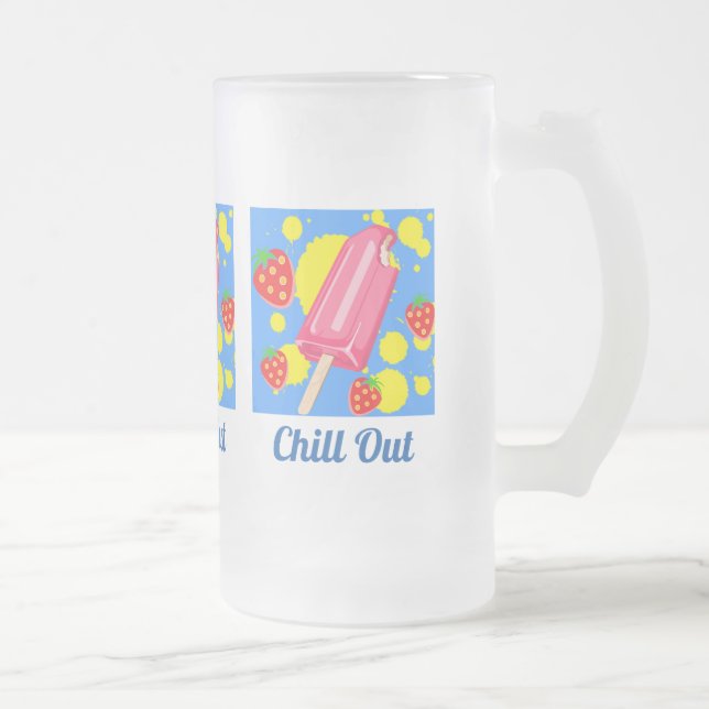 Chope Givrée Fun Rose Popsicle et fraises Chill Out (Droit)
