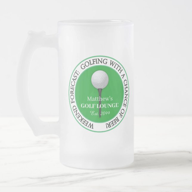 Chope Givrée Funny Golf Golfing Boule de golf Tee verre (Gauche)