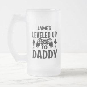 Chope Givrée Gamer Leveled Jusqu'À Papa Nom Personnalisé