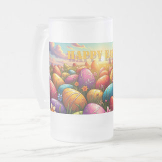 Chope Givrée Happy Easter Colorful Eggs in Spring Meadow