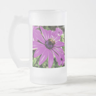 Chope Givrée Honey Bee Sur Un Daisy Africain Violet