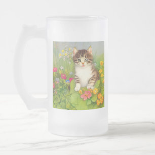 Chope Givrée Illustration de chat souriant vintage