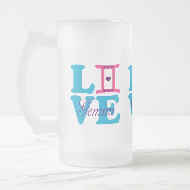 Chope Givrée ♊  J'Aime Gemini-Best Zodiac Signe Bière Gelée (Gauche)