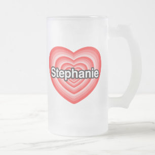 Chope Givrée J'aime Stéphanie. Je t'aime Stephanie. Cœur