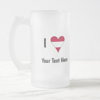 Chope Givrée Je (Drapeau Autrichien Cœur Amour) Votre Texte