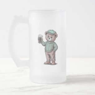 Chope Givrée Joli ours en peluche tenant une bière
