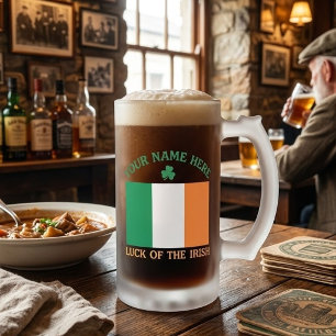 Chope Givrée Jour de la Saint-Patrick Drapeau de l'Irlande Nom 