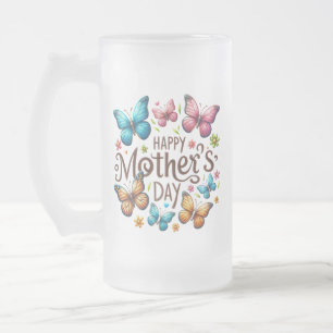 Chope Givrée Joyeuse fête des Mères avec papillons Clipart