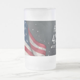 Chope Givrée Joyeux 4 juillet Illustration artistique de drapea
