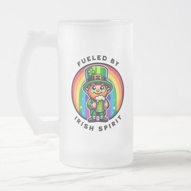 Chope Givrée Joyeux St Patrick's Day Leprechaun avec bière vert (Gauche)