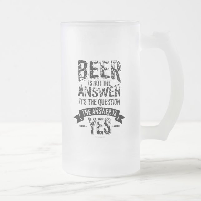 Chope Givrée La Bière N'Est Pas La Réponse Viande De Verre Gelé (Droit)