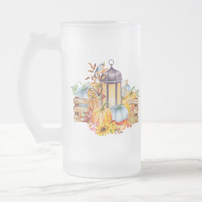 Chope Givrée Lanterne, Oiseau bleu et tournesols (Gauche)
