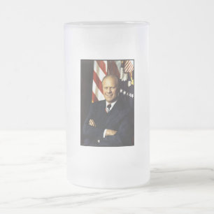 Chope Givrée Le président Gerald Ford Portrait Bière en verre d