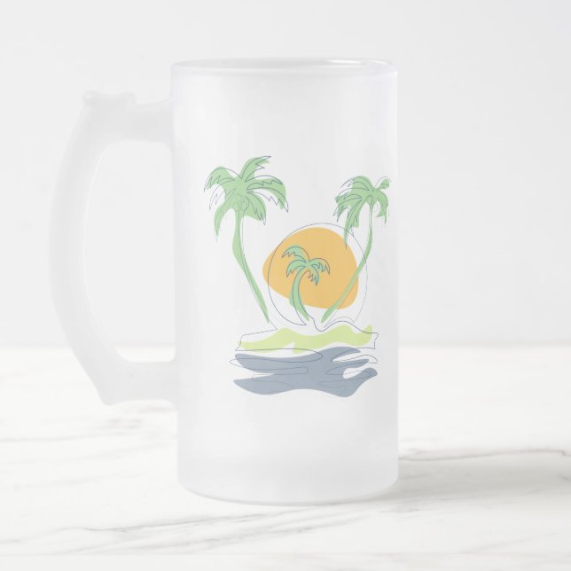 Chope Givrée Les paysages de plage tropicaux de l'île. Palmier  (Gauche)