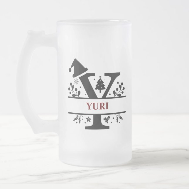 Chope Givrée Lettre monographie de Noël Y Nom alphabet pour     (Gauche)