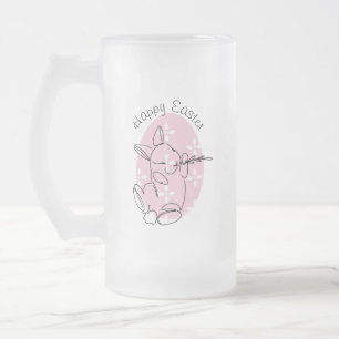Chope Givrée Ligne artistique de lapin mignon Œuf rose Printemp