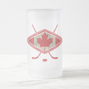 Chope Givrée Logo canadien de drapeau d'hockey