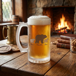 Chope Givrée Maman Ours Personnalisée Avec 2 Noms d'Enfants Cad
