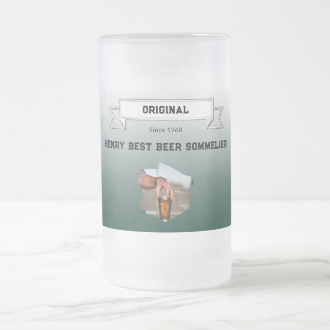 Chope Givrée Meilleur Beer Sommelier Vert Blanc Dégradé Photo (Centre)