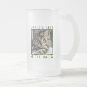Chope Givrée Meilleur Chat papa Empreintes de pattes verts du m