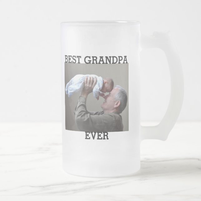 Chope Givrée Meilleur Grand-Père Jamais Photo Personnalisée Cré (Droit)