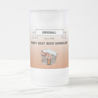 Chope Givrée Meilleur Sommelier de Bière Marron Blanc Dégradé &