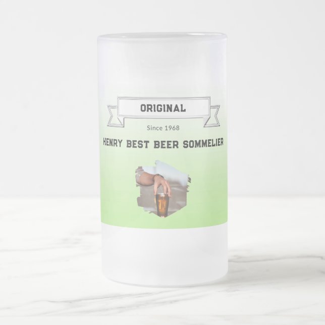 Chope Givrée Meilleur Sommelier de bière vert blanc dégradé et  (Centre)