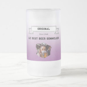 Chope Givrée Meilleur Sommelier de bière Violet Blanc Dégradé &
