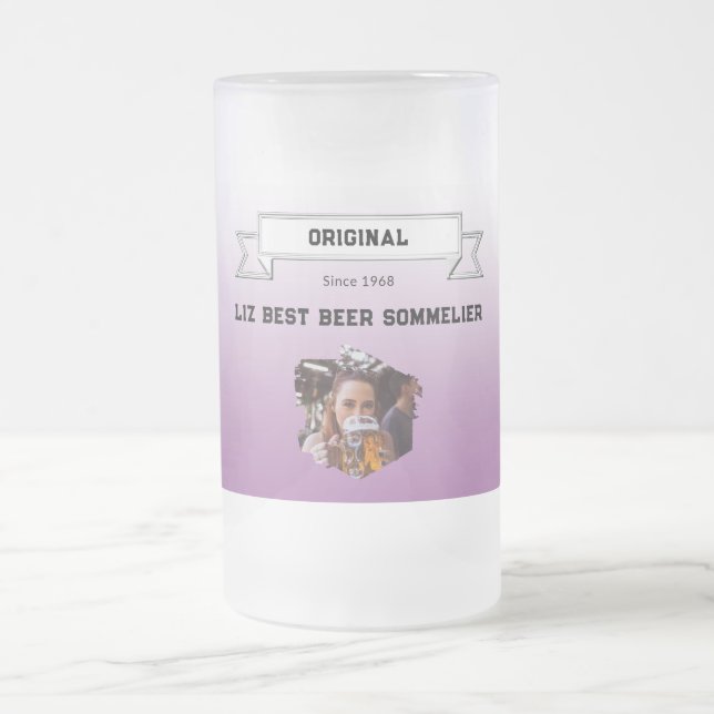 Chope Givrée Meilleur Sommelier de bière Violet Blanc Dégradé & (Centre)