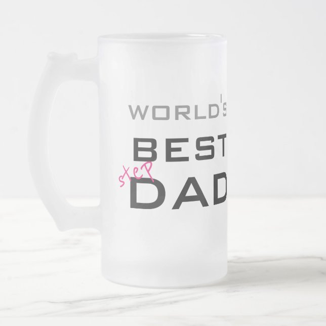 Chope Givrée Meilleure Fête des pères Stepdad personnalisée au  (Gauche)