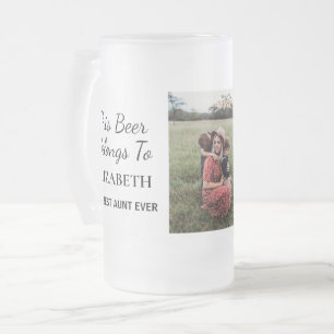 Chope Givrée Meilleure Tante Jamais Personnalisé Photo Glass Fr