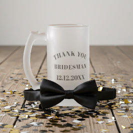 Chope Givrée Merci Bridesman Mariage Beer Glass