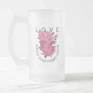 Chope Givrée Message de croissance du coeur romantique et Rose