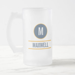 Chope Givrée monogramme personnalisé du nom de la lettre initia